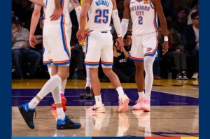 开云APP-雷霆社媒分享本场比赛获胜海报，常规赛战绩来到63胜16负